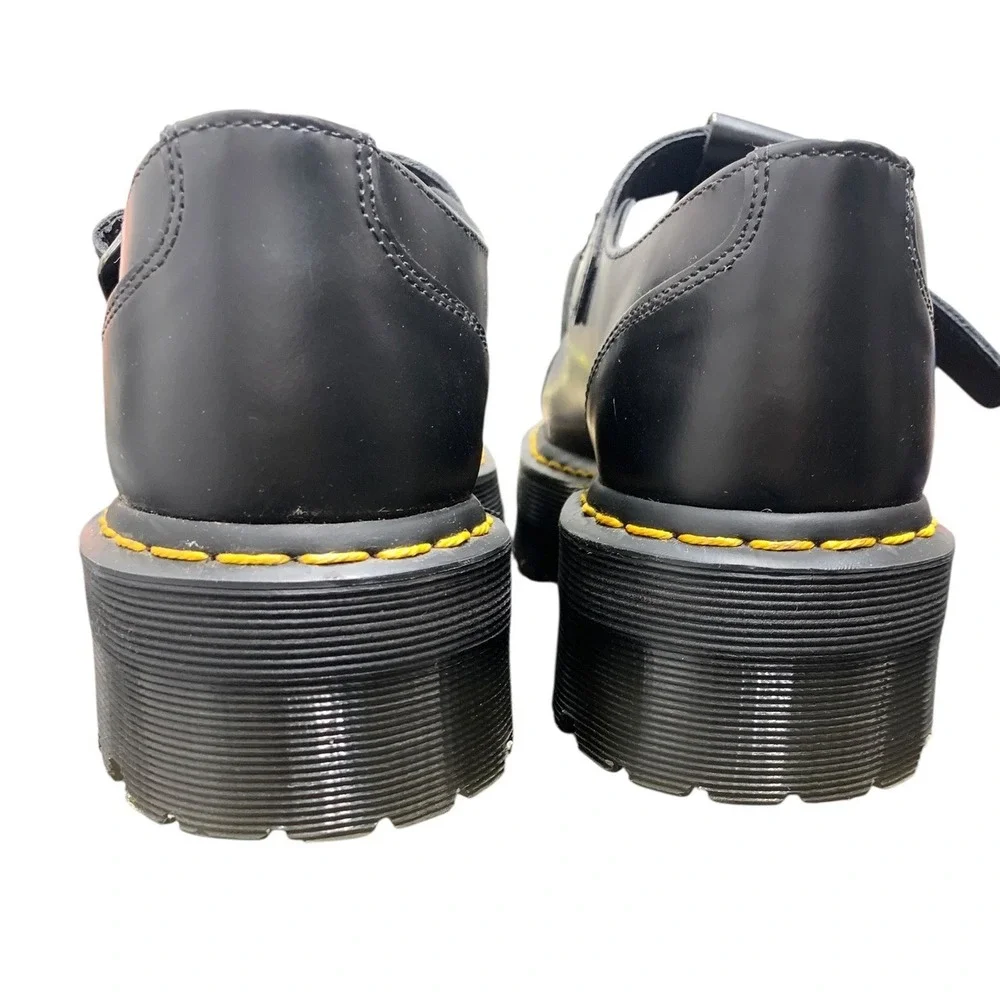Dr. Martens Bethan Black Leather Quad Platform Mary Jane Shoes US 9 UK 7 EU 41